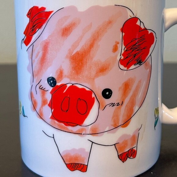 Artistic Pink Pig Portrait Ceramic Mug ~ This Little Piggy… - Picture 2 of 9
